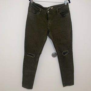 Olive green Levi straight jeans